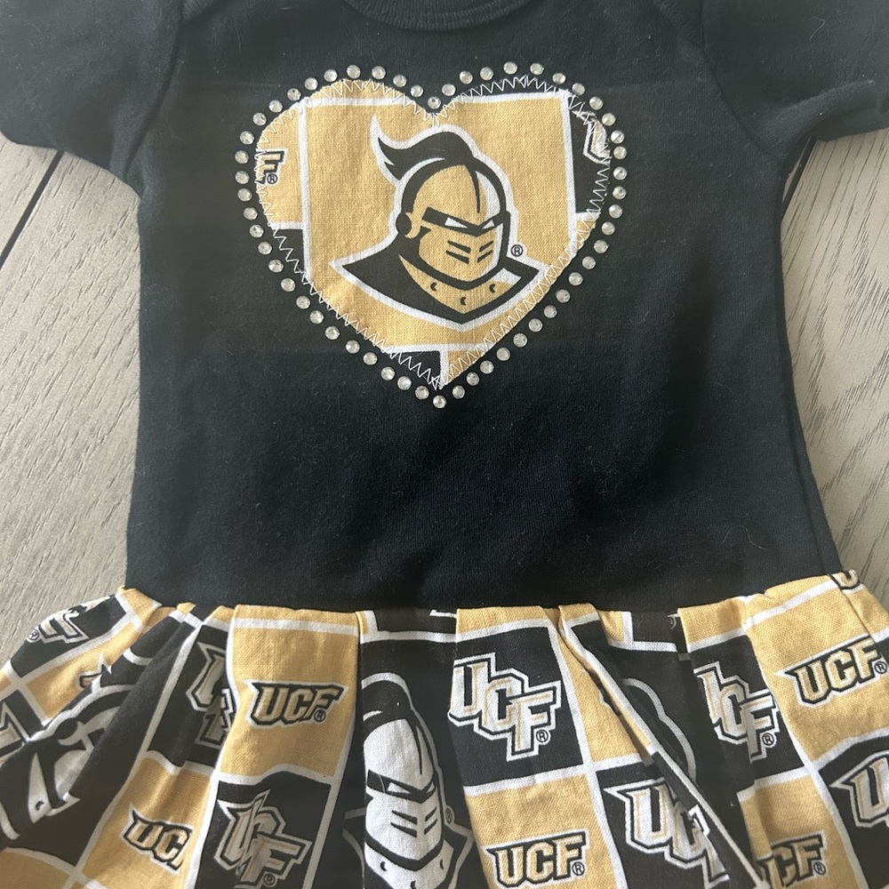 UCF Knights Baby Dress with Heart Design